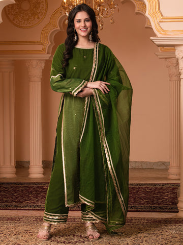 Heena Green Velvet  Suit Set