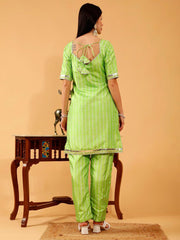 Shaila  Green Bandhani 3 Piece Suit Set